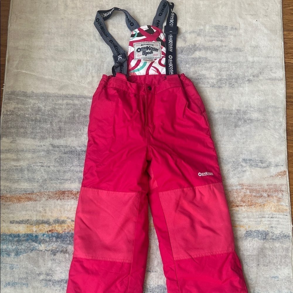 (333)OshKosh B'gosh Kids Bright Fuschia Overalls
